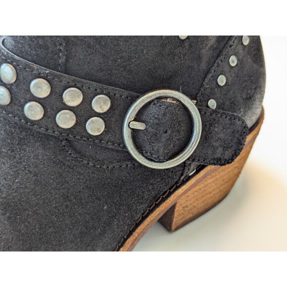 NWOT Sofft Allene II Suede Leather Black Studded Cowboy Boots Bootie Side Zip 6M - Picture 5 of 9